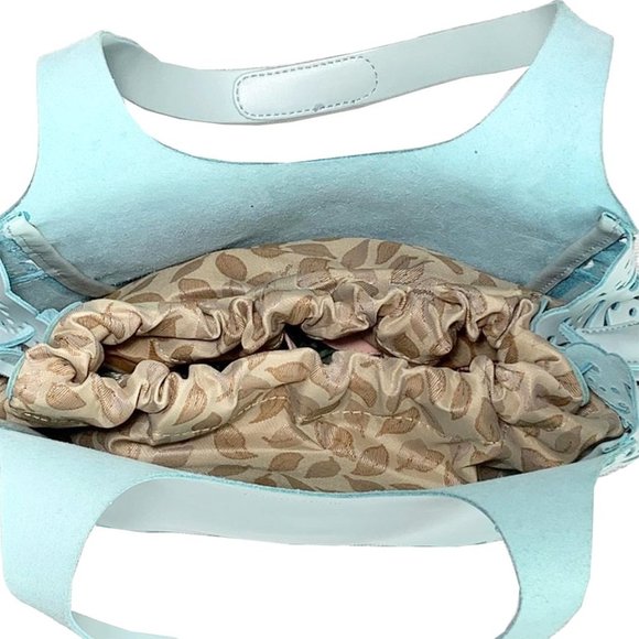 FRANCISCO BIASIA Laser Cut Leather Drawstring Lining Bucket Bag - Picture 7 of 10